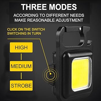Rechargeable Keychain Mini Flashlight with 4 Light Modes