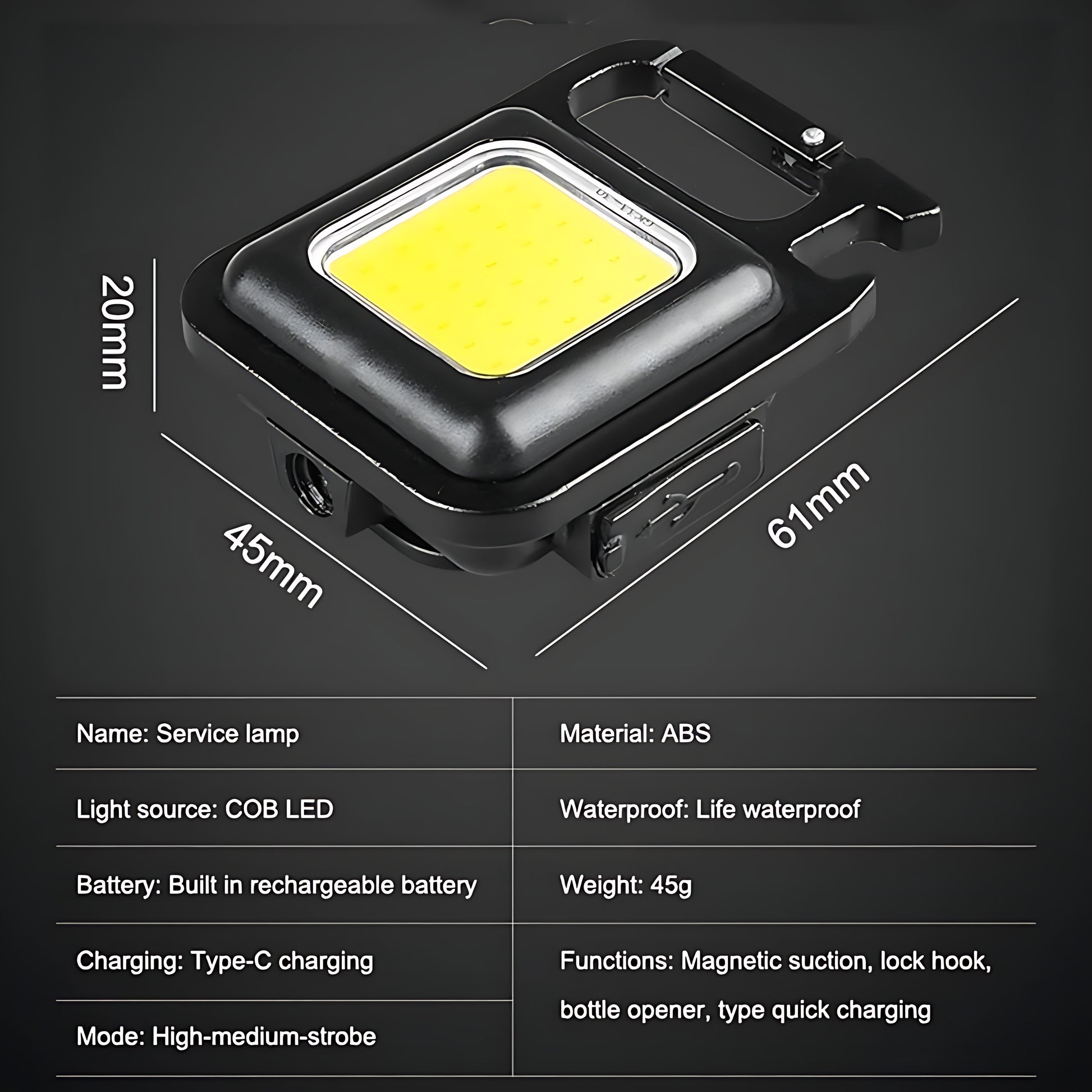 Rechargeable Keychain Mini Flashlight with 4 Light Modes