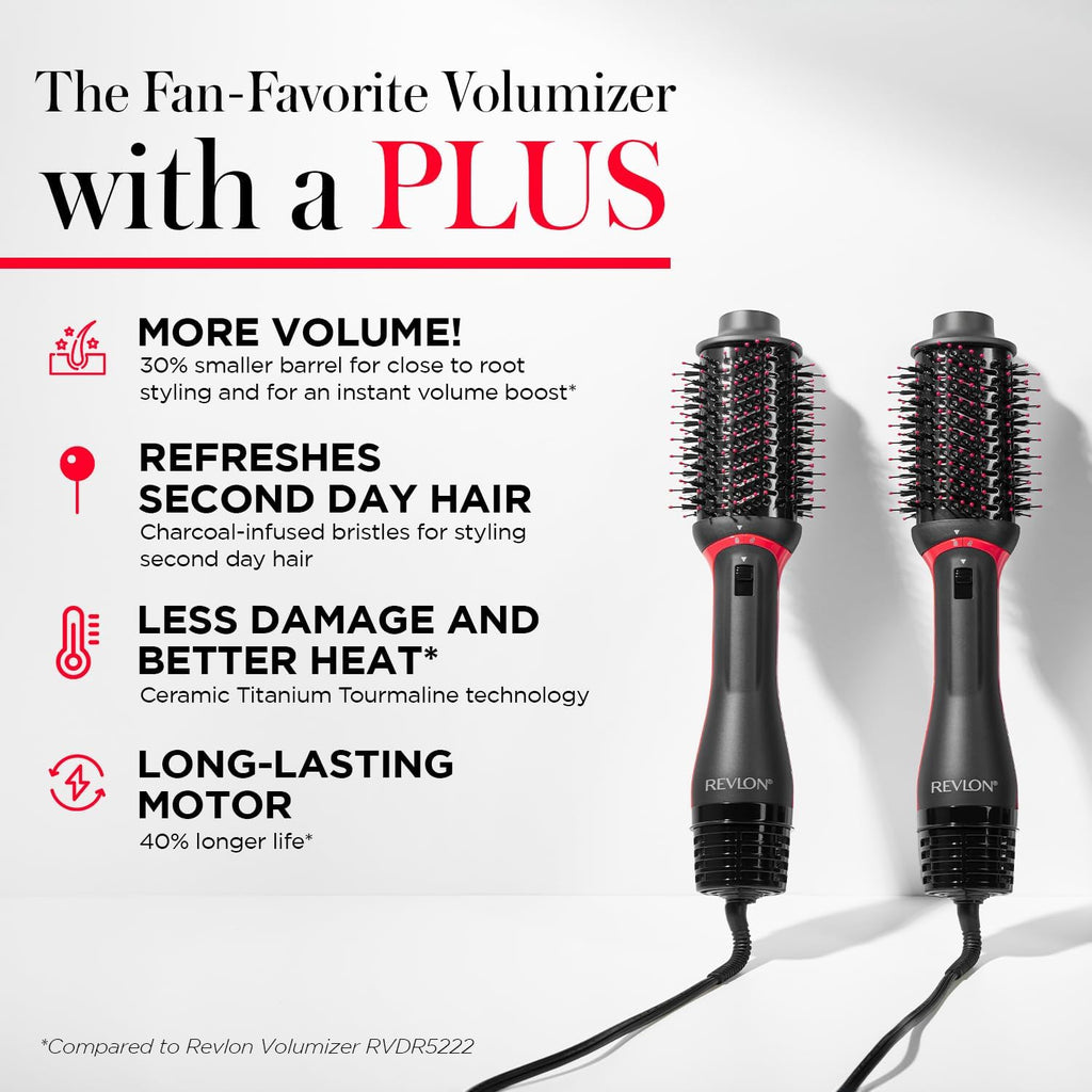 REVLON One Step Volumizer PLUS Hair Dryer and Styler - More Volume, Less Damage, and More Styling Control for Easy and Fast Salon-Style Blowouts, Plus Travel Friendly (Black) - Trendify