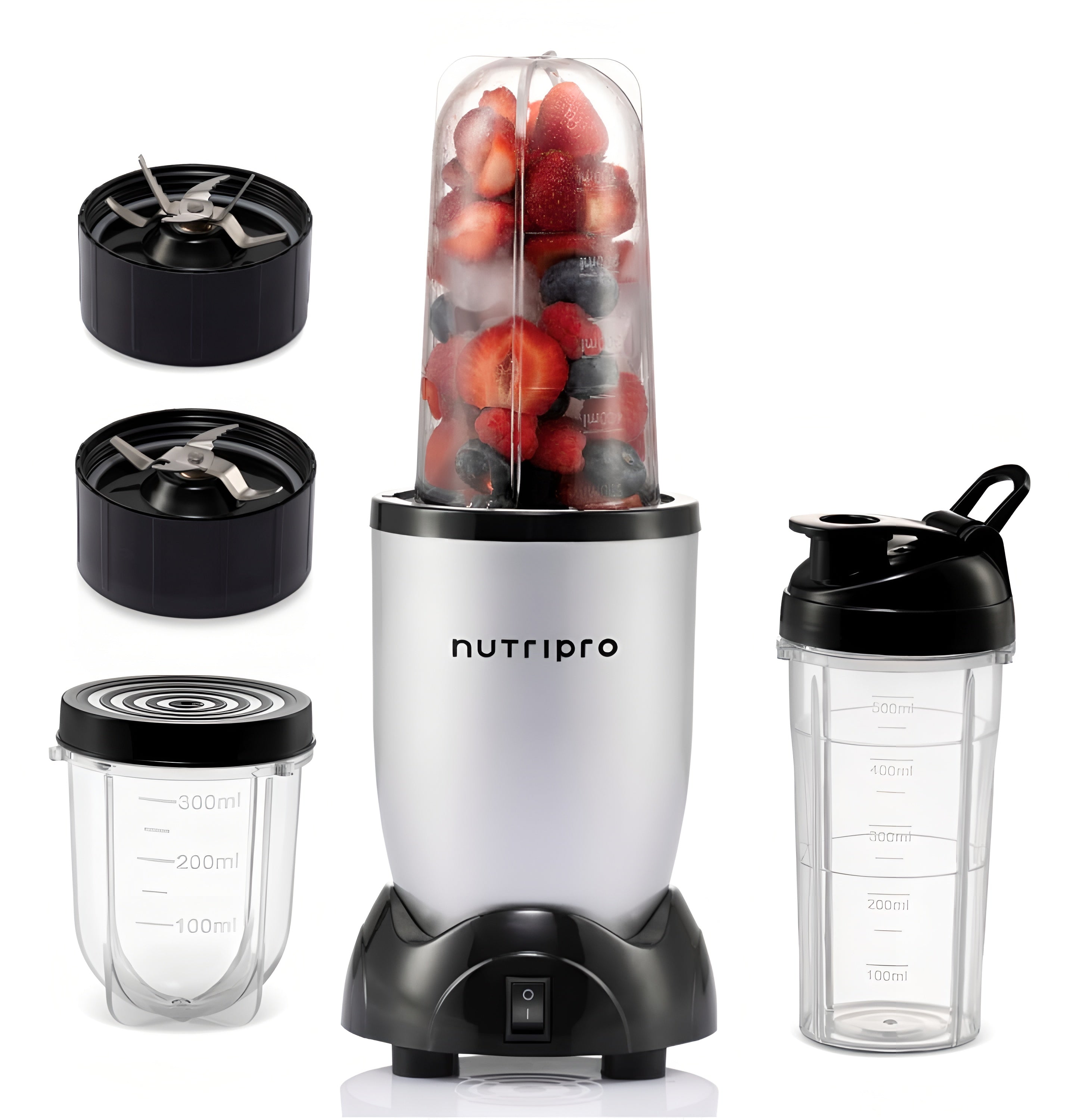 NutriPro Juicer Mixer Grinder - Smoothie Maker - 500 Watts (3 Jars & 2 Blade) - 2 Year Warranty