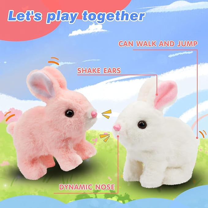 🐰Interactive Electric Bunny Toy – Soft Walking & Singing Rabbit with Cute Ears