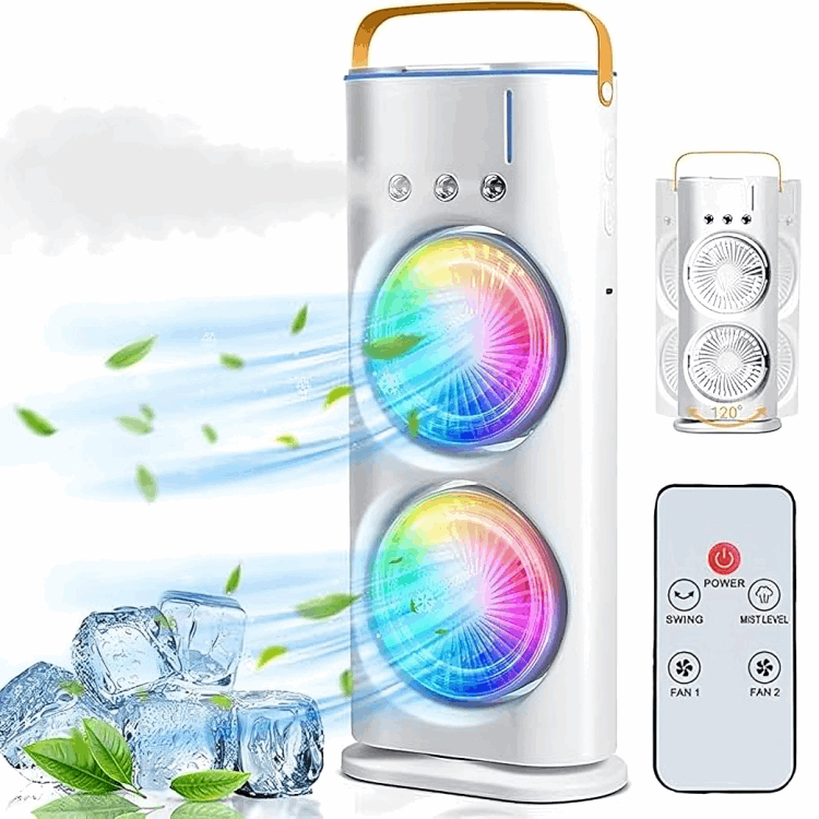 Portable Mini AC Air Cooler / Dual Spray Fan