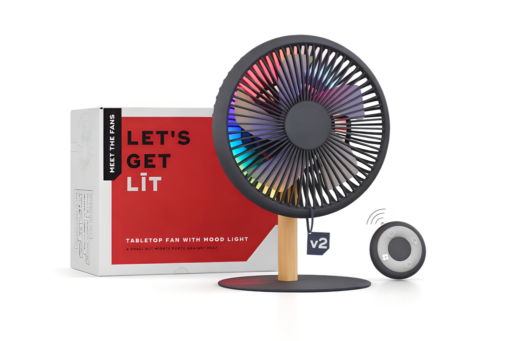 NUUK LIT v2 Cordless & Rechargeable 7 Inch Table Fan with Night Light & Remote Control | Auto Oscillation with 4 Wind Modes | BLDC Fan with Up To 17 Hour Run Time | Portable Table Fan for Home, Office