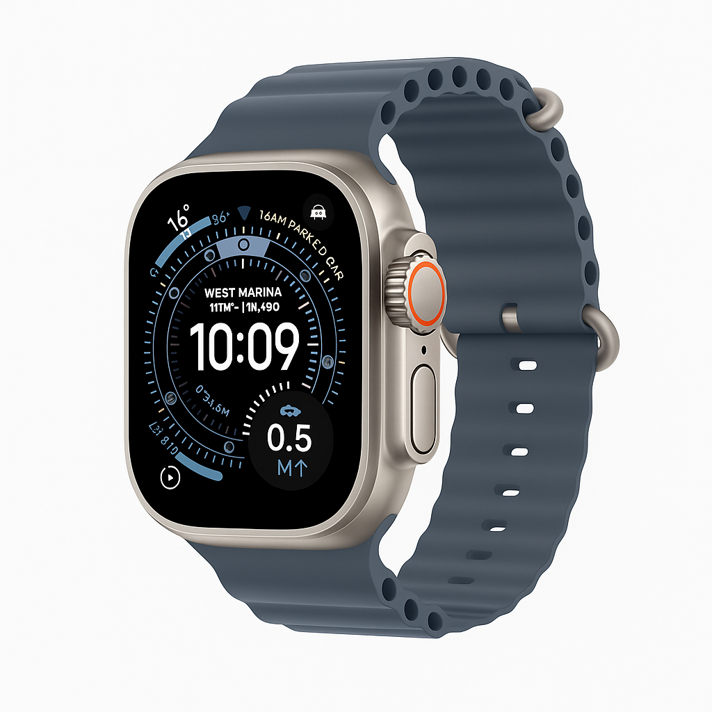 Watch Ultra – Rugged Titanium Smartwatch with GPS & Ocean Band With One Year Warranty