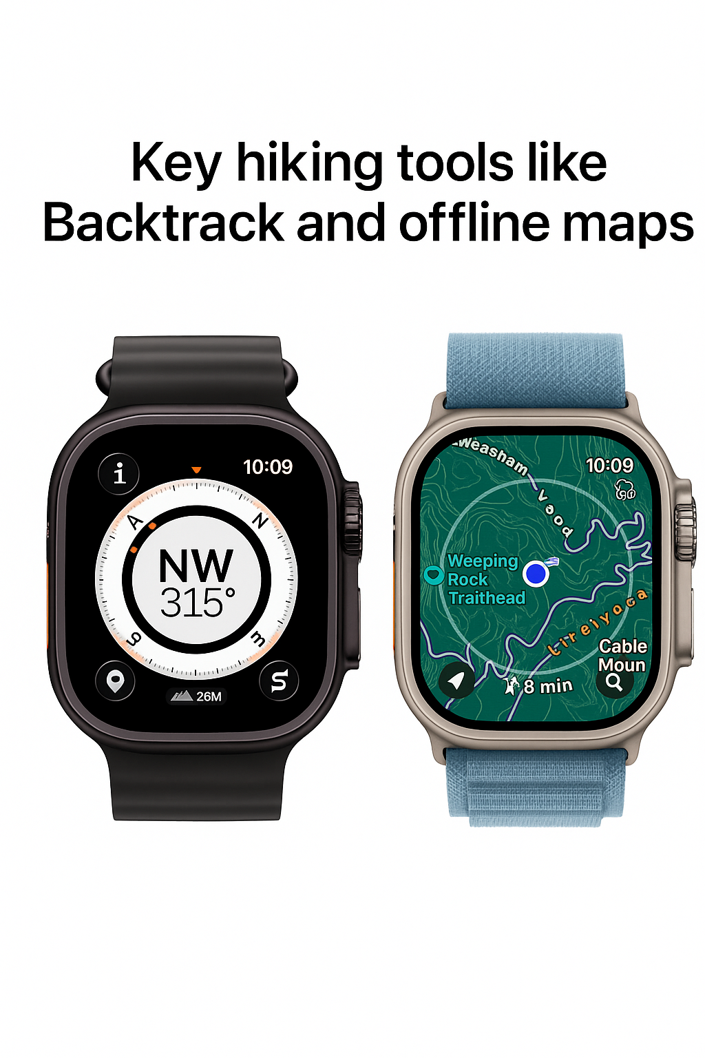 Watch Ultra – Rugged Titanium Smartwatch with GPS & Ocean Band With One Year Warranty