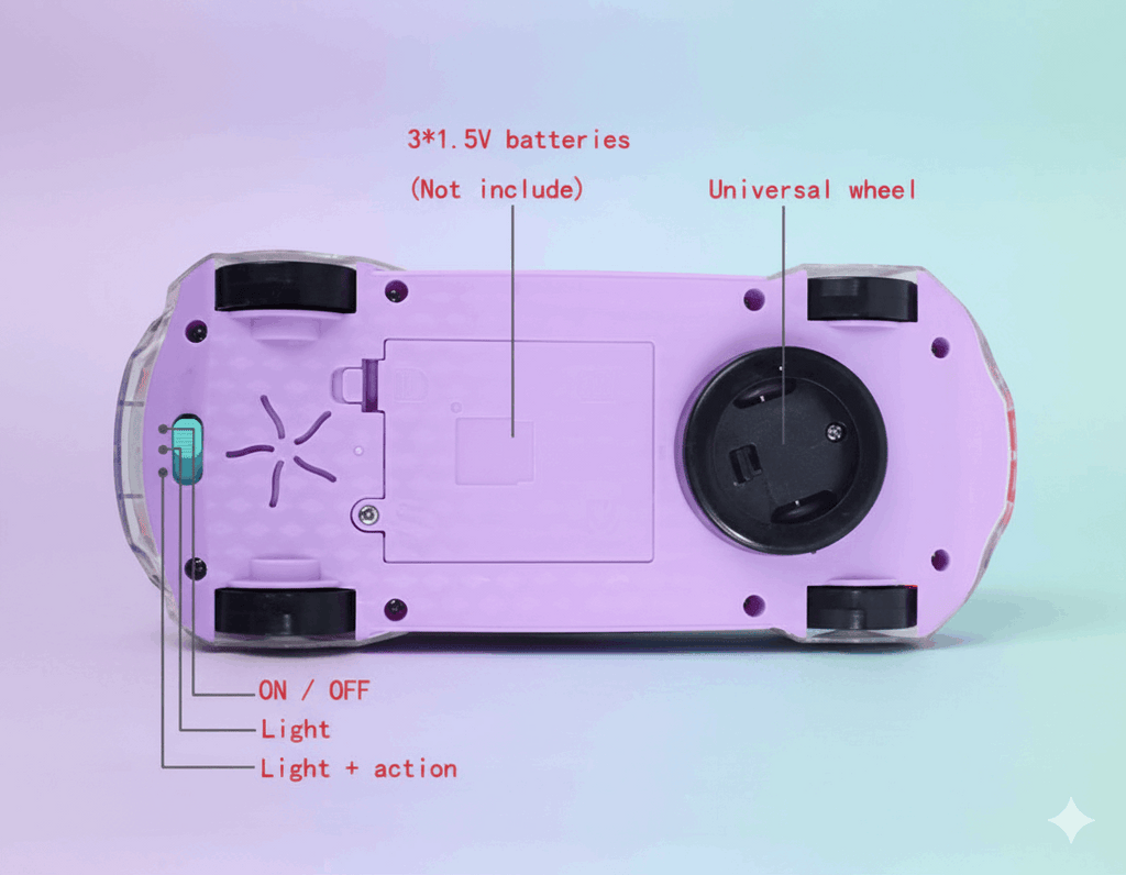 Transparent Gear Mechanism Toy Car for Kids | STEM Learning Car with Colorful Gears & Lights