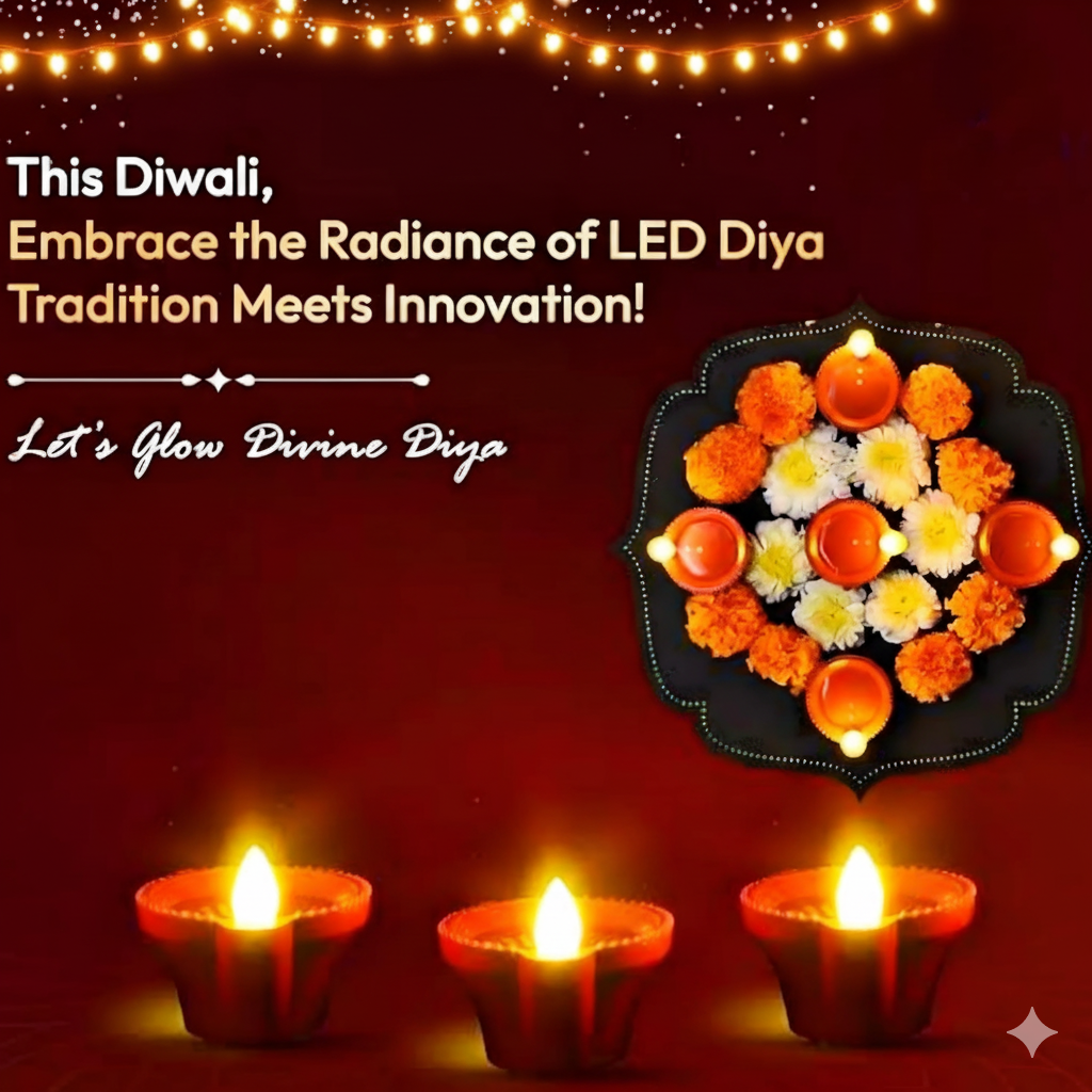 Water Sensor LED Diyas for Diwali Decoration | Flameless Reusable LED Lamps for Home, Temple & Festivals | Traditional Look Electronic Decorative Diyas (Pack of 24)