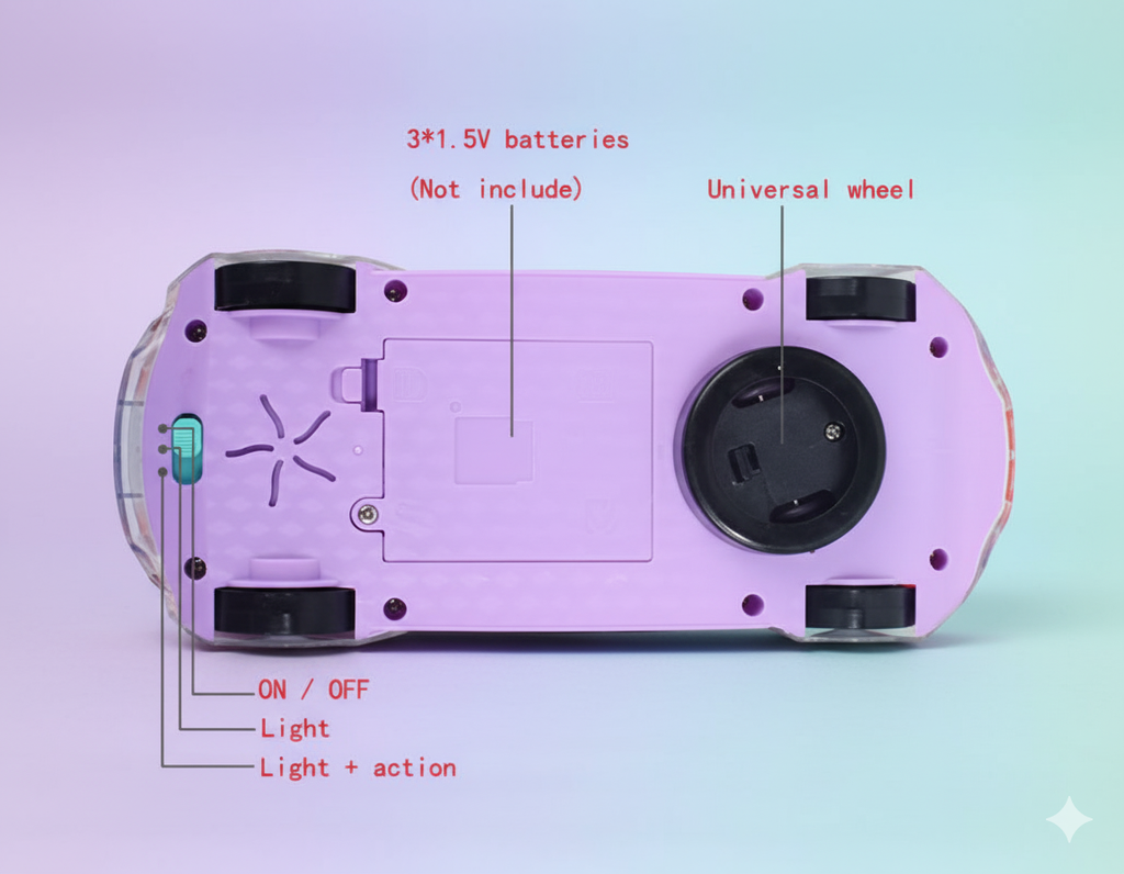 Transparent Gear Mechanism Toy Car for Kids | STEM Learning Car with Colorful Gears & Lights