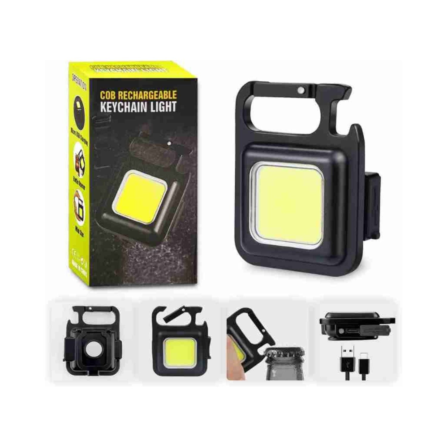 Rechargeable Keychain Mini Flashlight with 4 Light Modes