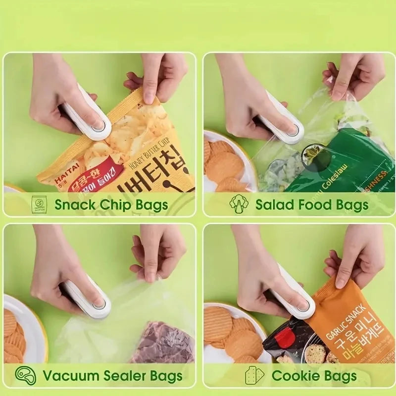 Mini Heat Bag Sealing Machine - Package Sealer, Bags, Plastic Food Sealer, Clip Bag Handheld Sealer, Food Packaging Heat Sealer